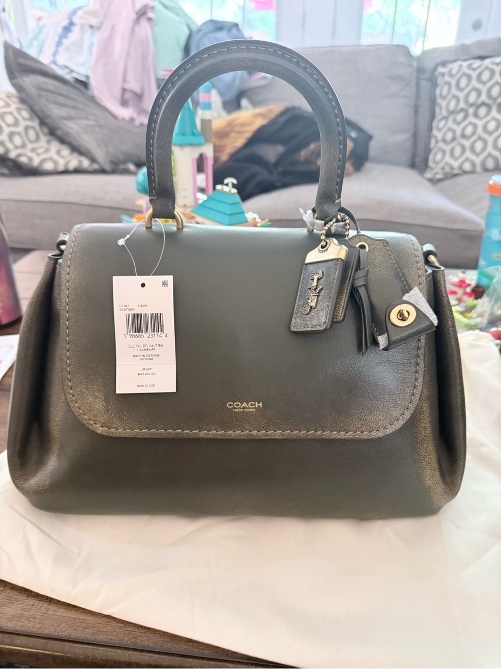 Coach slouchy rogue Olive Green loved leather